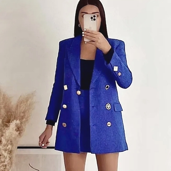 ZARA TWEED  TEXTURED  BLAZER DRESS SIZE S - Picture 4 of 15